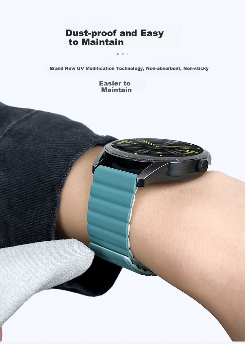 JINGZ Suitable for Huawei GT6/Pro Watch Strap, Compatible with GT5/4 Silicone Magnetic Band, Breathable Sports Wristband for Men, 22mm 6