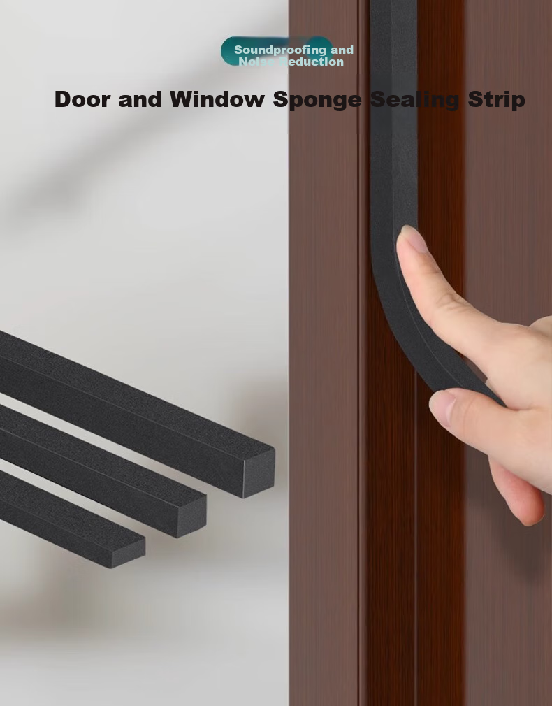 Mileqi Bedroom Door Soundproof Windproof Rubber Strip, Plastic Steel Window Gap Sealing Windproof Strip, Door Gap Frame Soundproof Cold-Proof Sealing Strip, Black, 20mm Wide * 2 Meters Long / 4 Rolls [10mm Thick] 3