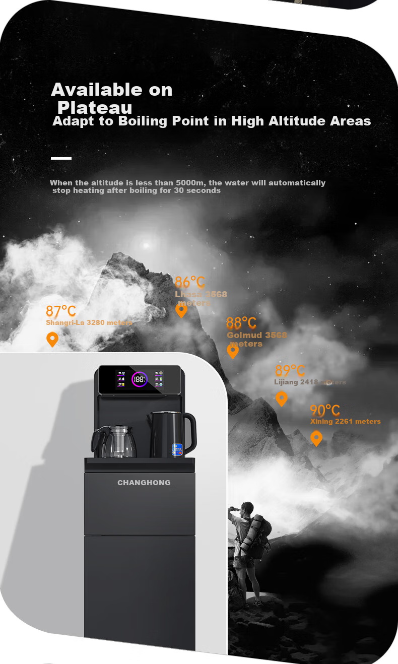 Zhanghong Tea Bar Machine Home Water Dispenser High-End Intelligent Bottom-Loading Water Tank Automatic All-In Kettle Floor-Standing Cabinet-Style Multifunctional Living Room Tea Maker CH-T201 Starry Black 9