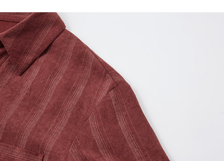 Dme [Zhi Gan Ge Ziao] Autumn V-Neck Striped Three-Button Decorative Shirt with Pockets, Elegant Blouse Women's Top 3