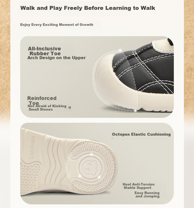 BALABALA Toddler Walking Shoes Baby Shoes Boys Girls Baby Shoes Anti-slip 2025 Autumn Winter Sports Shoes 208425144211 4
