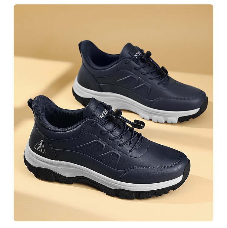 Zulijian 2026 New Autumn Winter Leather Casual Shoes Lightweight Soft Sole Dad Shoes Outdoor Middle-aged and Elderly Non-slip Sports Men's Shoes 6
