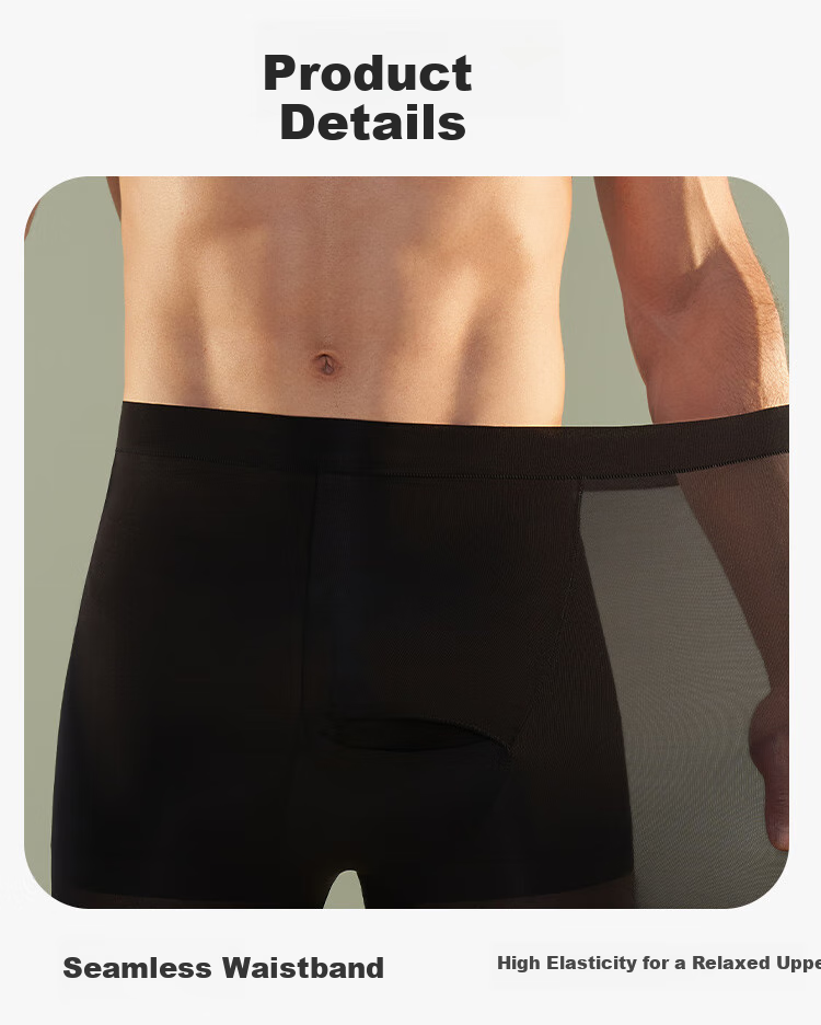 GUJIN Thermal Underwear for Men, Autumn And Winter Ultra-Thin Base Layer Pants, Seamless Face Mask Pants, 7A Antibacterial Large Size Base Layer Men's Autumn Pants Underwear 6