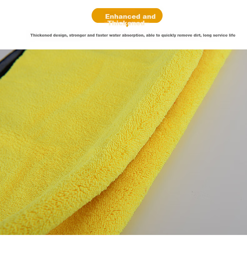 Huashi Car Wash Towel, Automotive Accessory Functional Item, Absorbent Thick Coral Fleece Car Cleaning Cloth, Lint-Free Glass Cleaning Tool for Vehicles, Gray Yellow Two-Pack 18