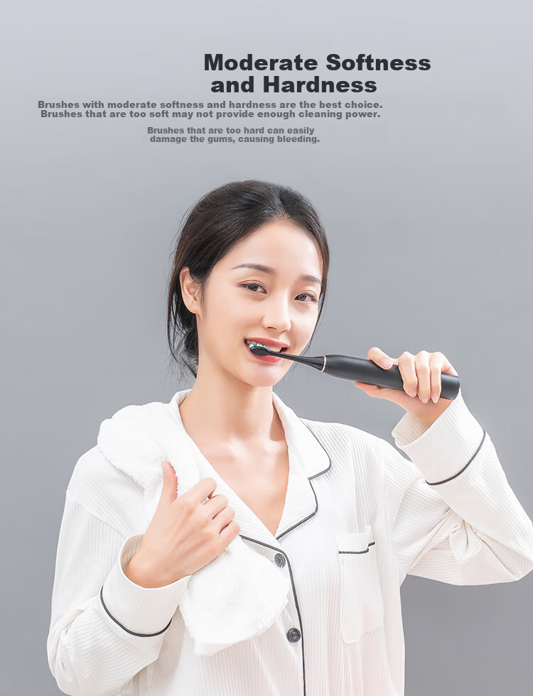 JD Original JZ5 Electric Toothbrush Heads, DuPont High-Elasticity Bristles, 2-Pack, Black (Compatible with JZ5 Electric Toothbrush) [PJ] 6