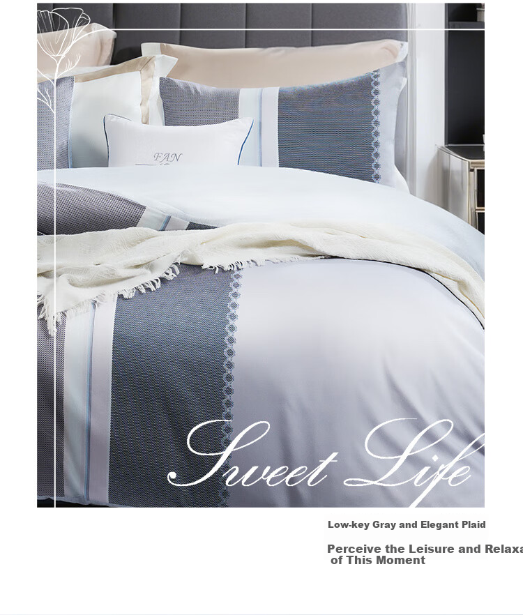 FUANNA Bedding Set, 100% Pure Cotton, Double-Size Unisex Set with Bed Sheet And Duvet Cover, 230×229cm, Laid 3