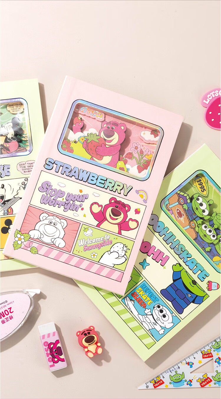 Disney 3D Cartoon Notebook Student High-Value Journal Thick Cute Fun Diary Creative Gift Alien A75093-T1 10