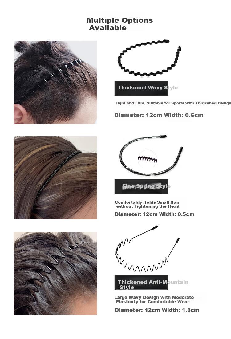 Meifuyu Invisible Men's Headband, 4 Pieces, Face-Washing Hair Bun, Anti-Slip Hair Clip, Short Hair And Flyaway Hair Styler MF8810 4