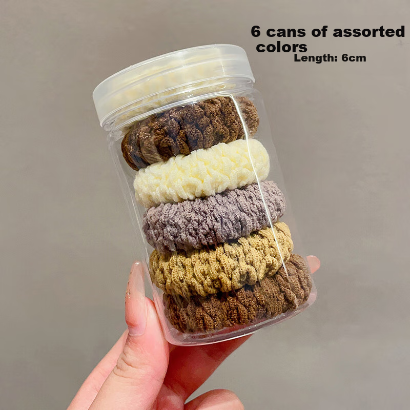 Yushangjiaren Thick Elastic Hair Ties, Wide And Durable Plush Simple Hair Bands, High Ponytail Rubber Bands, Versatile Mixed Pack 4