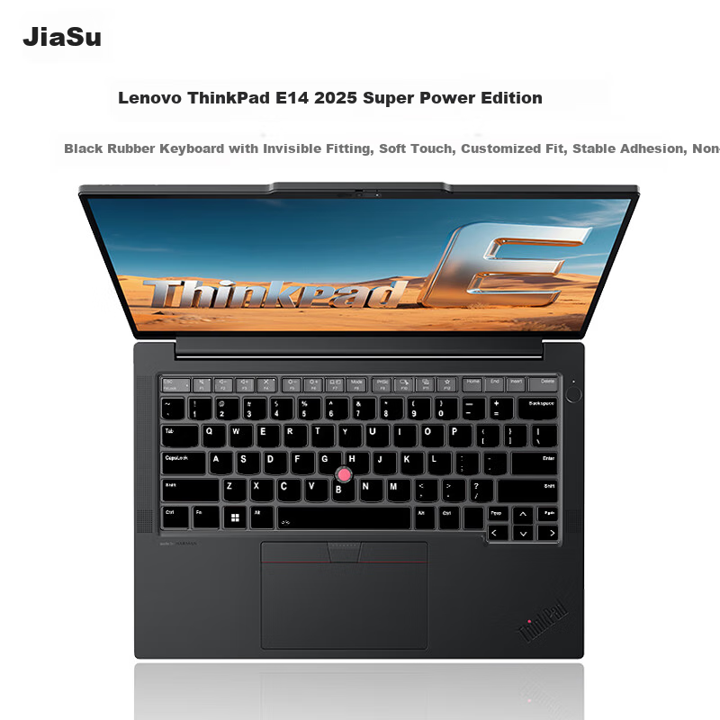 Jiasu Lenovo ThinkPad E14 2025 Black Keyboard Cover, Ultra Edition 14-Inch Lenovo Laptop Keyboard Protective Film, Black Waterproof And Dustproof Cover, Non-Fall
