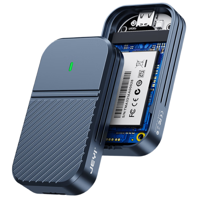 JEYI High-Speed Cooling Portable Hard Drive Enclosure, MSATA Shockproof SSD Case, M SATA to Type-C External Enclosure, All-Aluminum Alloy Shell