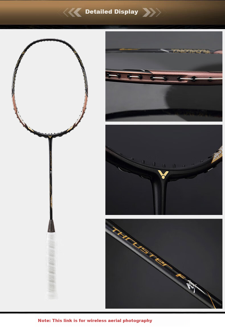 VICTOR Badminton Racket, Black And Gold Falcon, High-End Professional Offensive Type, Ultra-Light Carbon Fiber, TK-FC Dark 4U Unstrung Racket 9