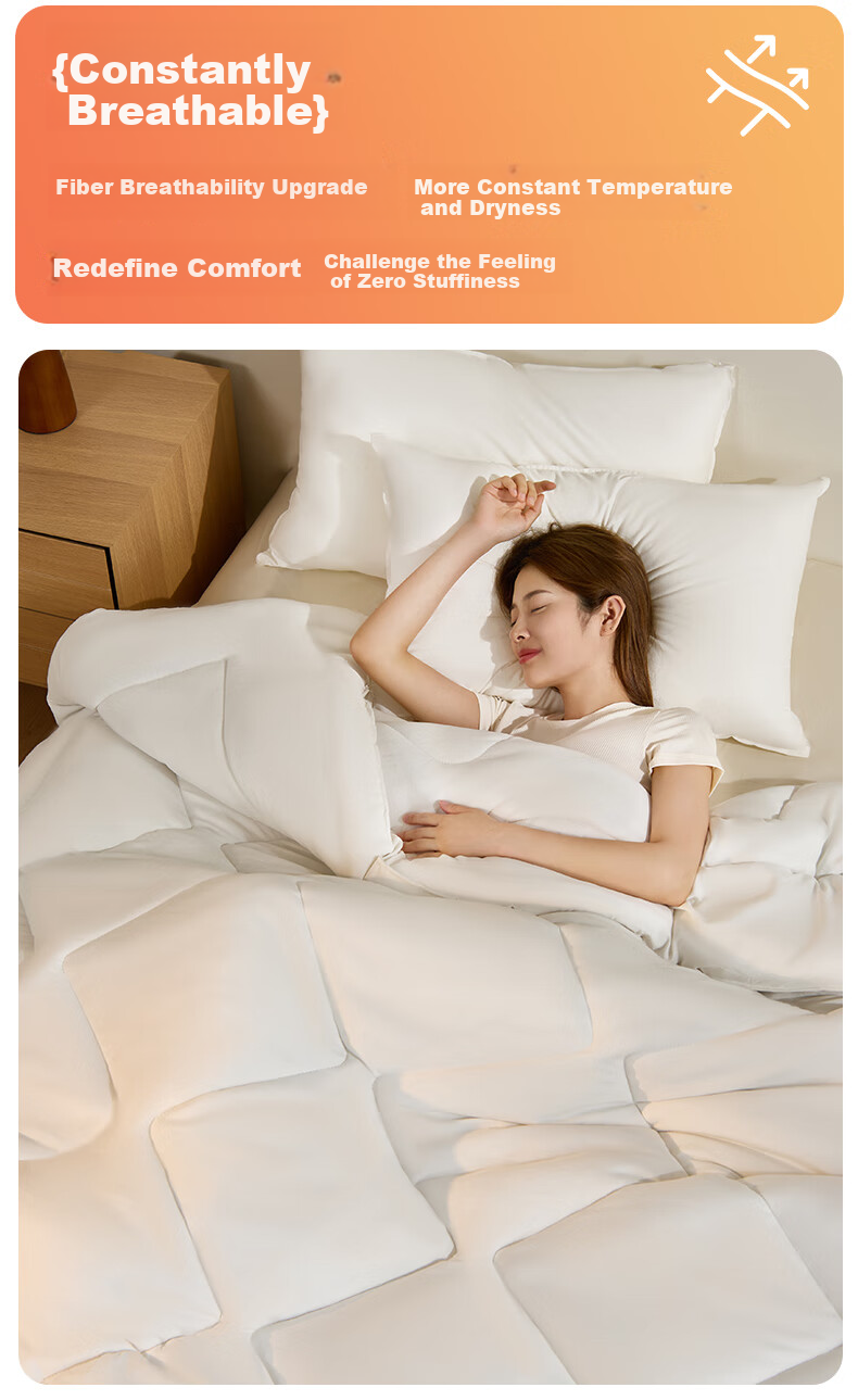 Hengyuanxiang Quilt Fiber Comforter, Antibacterial Brushed Spring And Autumn Quilt, Washable Machine Washable Bedding, 4 Jin (2 Kg), 150*200cm [Milk White] 6