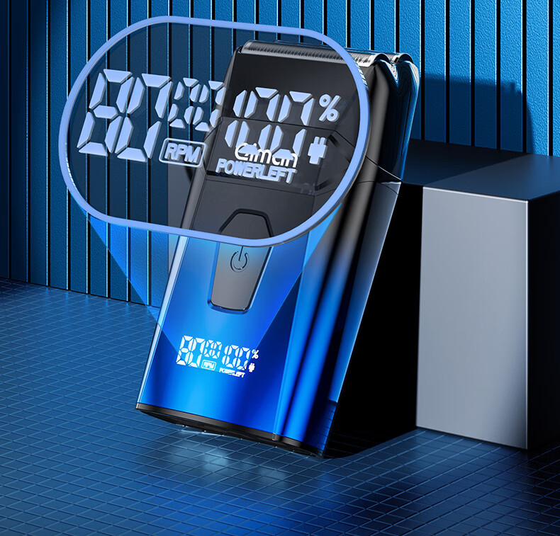 Qiman Whitening Hair Clipper Bald Head Shaving Device Electric Hair Trimmer Razor Reciprocating Shaver Self-Service Barber Shop Salon Professional Oil Head Fade Electric Hair Clipper QM6500 Gradient B 16