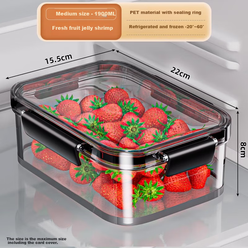 KATEI STORY Japanese Refrigerator Storage Box, Food-Grade Specialized Fresh-Keeping Box, Large Capacity Freezer Fruit Organizer, Sealed Container for Vegetables