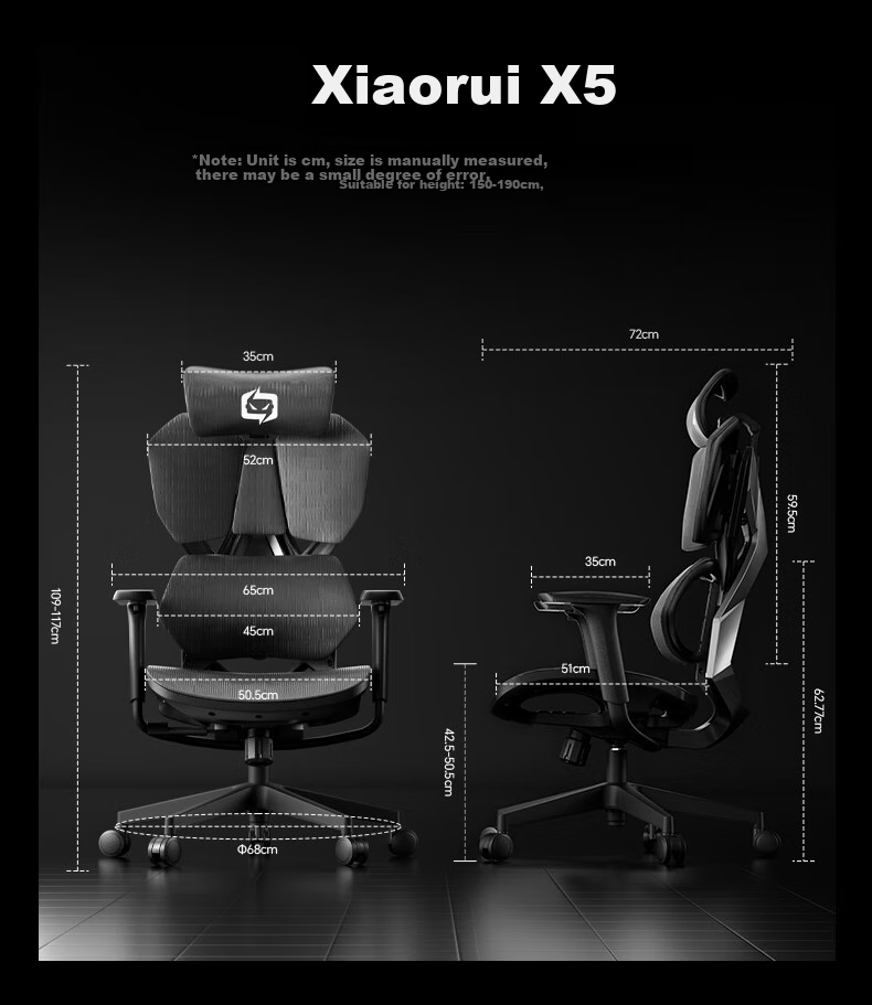 Xiaoqi X5 Gaming Chair, Ergonomic Chair, Gaming Computer Chair, Office Student Home Use, Dual C Lumbar Pillow, Reclining, Long Sitting without Fatigue 24