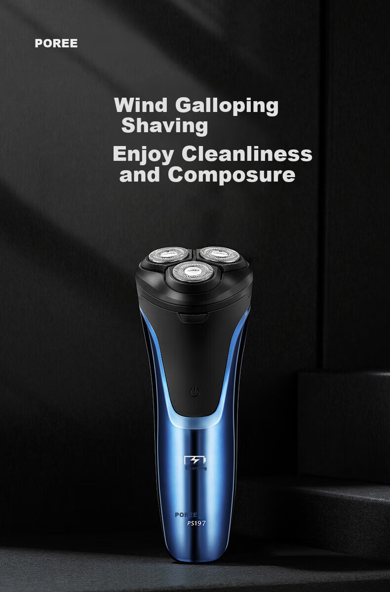 FLYCO Electric Shaver, Gift for Men, Jingdong Exclusive, Rechargeable Smart Car-Shaving Razor, Rotating Beard Trimmer, Fully Washable PS197 1