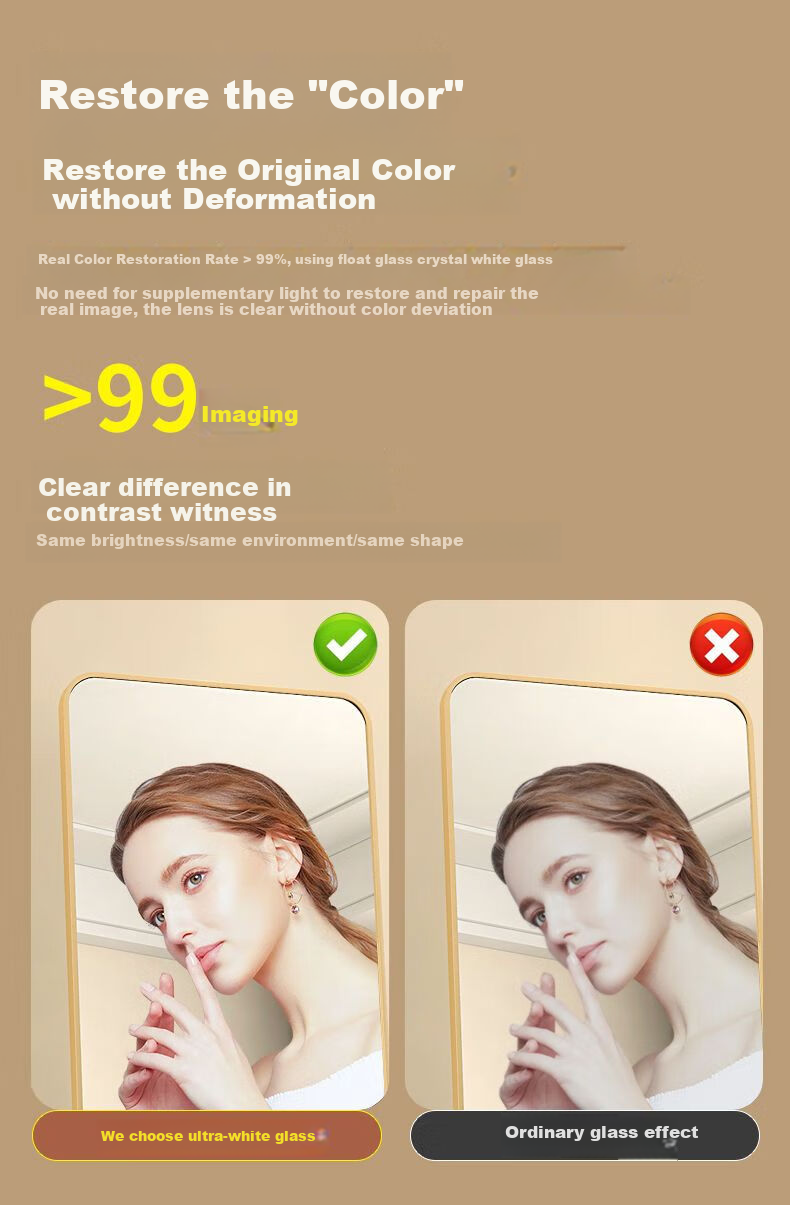 Muhanyue Full-Length Mirror, Floor-Standing Dressing Mirror, Home Wall-Mounted Mirror, Internet-Popular Bedroom And Dormitory Hanging Mirror, Three-Dimensional Fitting Mirror 6