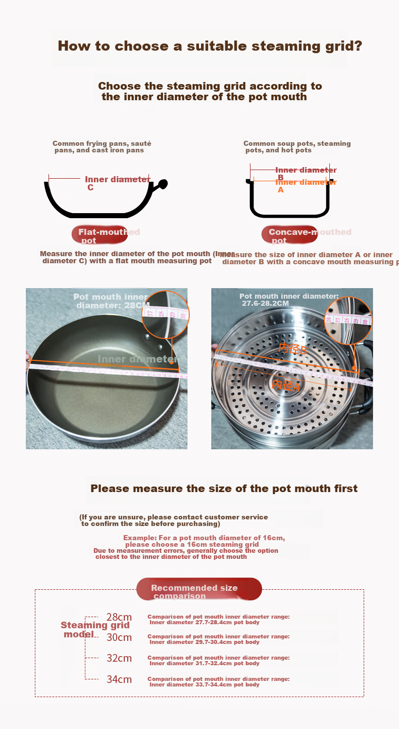 ASD Steamer Pot Steaming Rack 430 Stainless Steel Wok Steamer Universal Steamer Single Layer Steaming Rack 28CM ZS28Z3WG 5