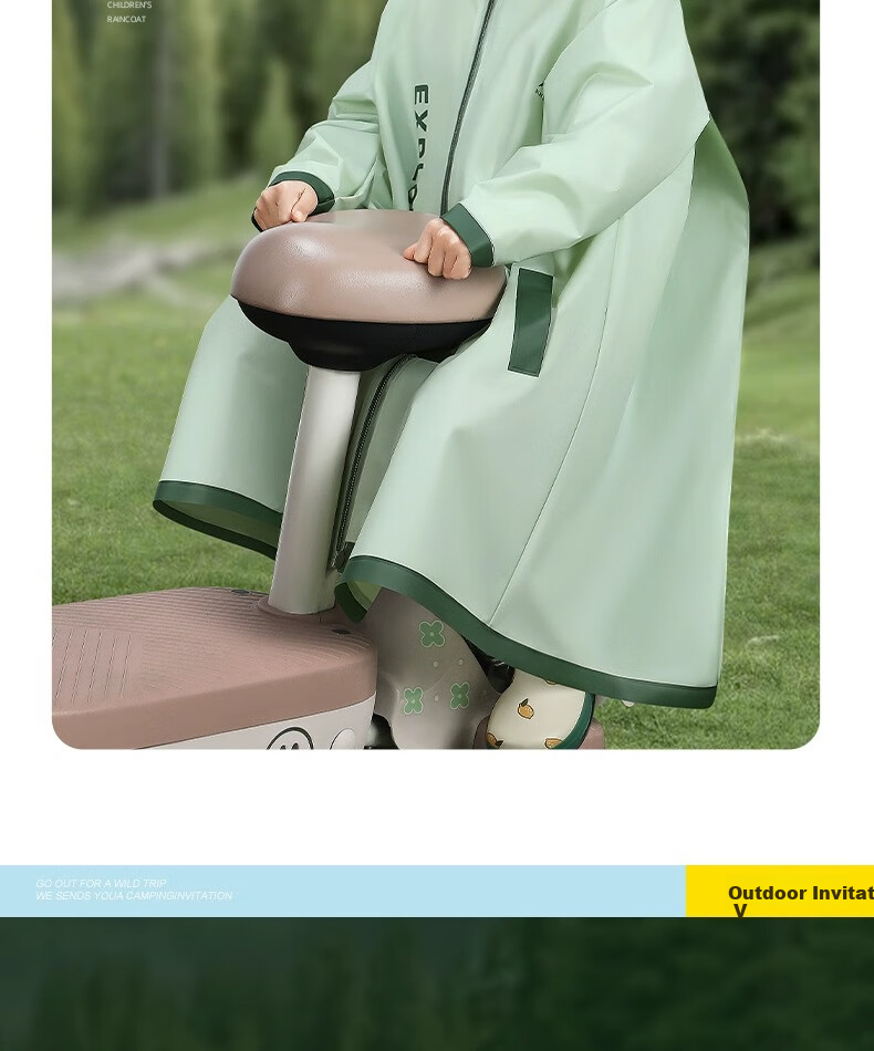 Beimei Children's Raincoat, for Elementary School Students' Daily Use, Long Full-Body Design for Boys And Girls, with Backpack Space, Heavy-Duty Rain Poncho 9