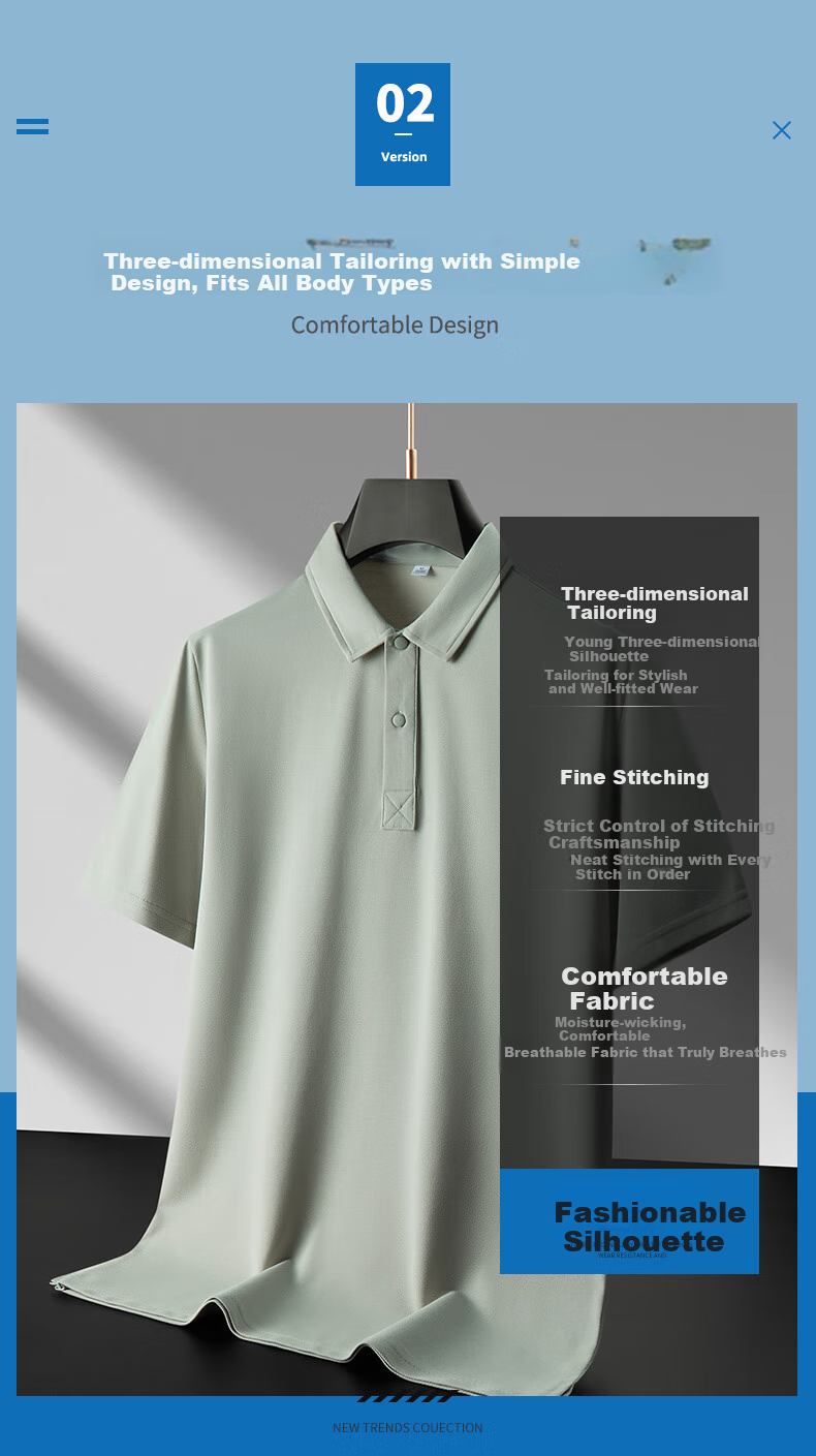 Jeanswest POLO Shirt for Men, Short Sleeve, 2026 Summer Fashion, Comfortable Casual Quick-Dry Versatile Top, Black, 4XL 7