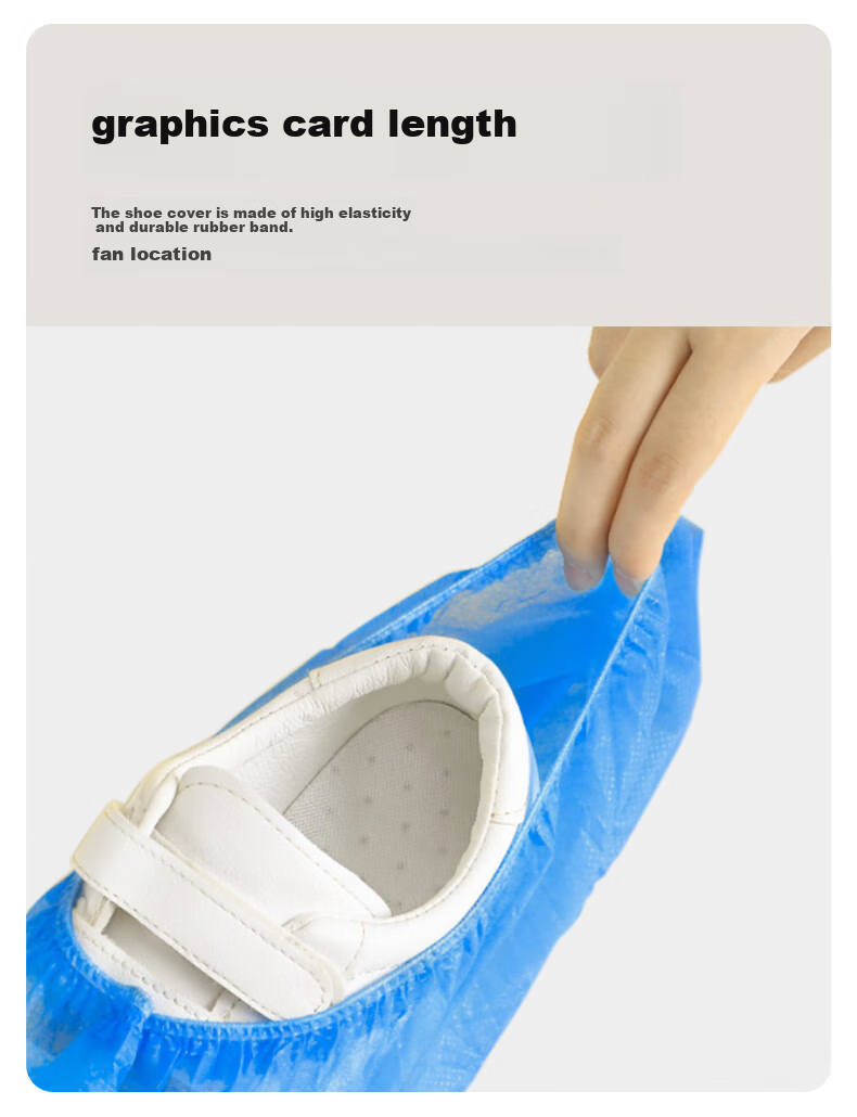 Mingdianshangpin Disposable Shoe Covers MSC20, Thickened And Enlarged Version, 100 Pieces/pack, Double-Layered, Dust-Proof, Breathable, Wear-Resistant, Non-Slip, Indoor Computer Room Unisex, 20g/㎡ Non-Woven Fabric Material 5