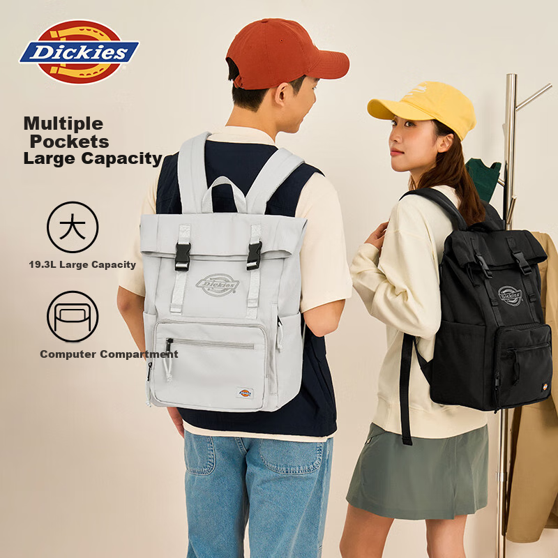 Dickies Backpack Unisex College Student School Bag Commuter Laptop Bag Large Capacity Sports Travel Outdoor Bag 2026 New
