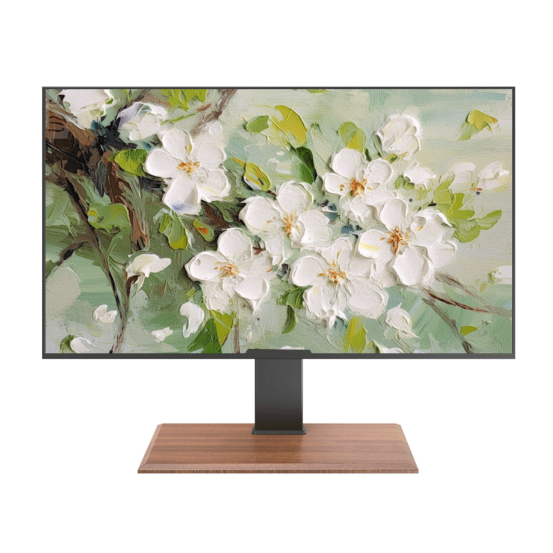 Xizhou Night Rain TV Stand 32-80 Inch Universal Wood Grain Desktop LCD Monitor No-Drill Height Adjustable Desktop Mount