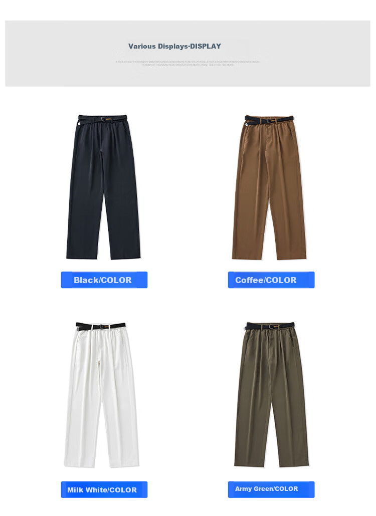 Touhaoqingnian Casual Pants for Men, Spring And Autumn Loose-Fitting High-Quality Draping Tapered Trousers, Plus Size Wide-Leg Dress Pants, Black, M 6
