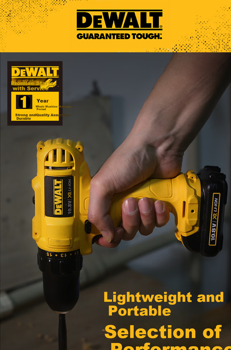 DEWALT 12V Lithium-Ion Drill Driver Electric Screwdriver Two Batteries One Charger Set DCD700DK2-A9 1