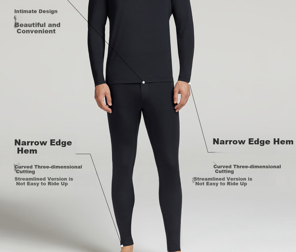 Aimer Men's Thermal Underwear, Thin Base Layer Set, Antibacterial And Anti-Static, NS74K461, Blue, Size 170 24
