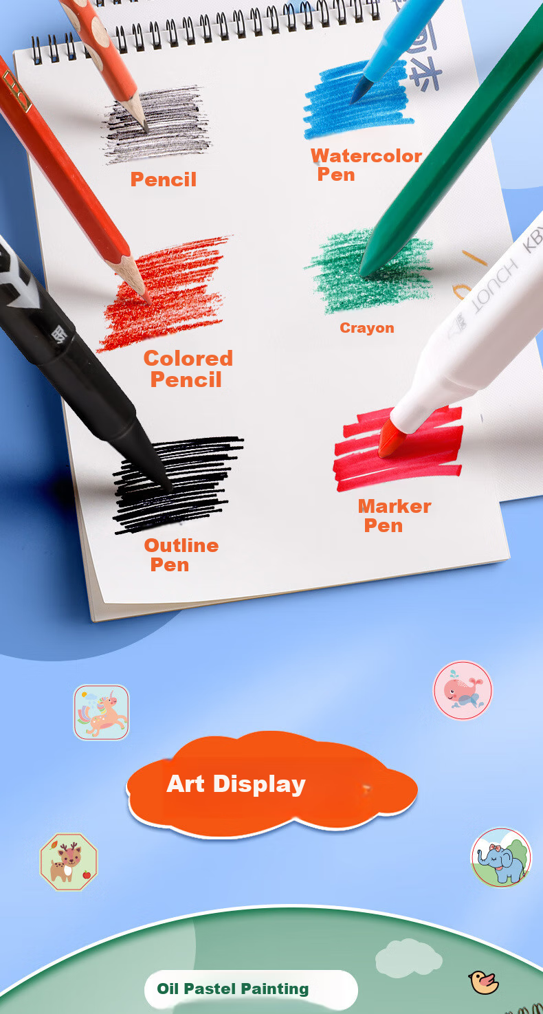 Diyu Children's Drawing Book, Blank A4 Kindergarten Sketchbook, Thick Paper for Primary School Students' Art Drawing, 4 Books 7