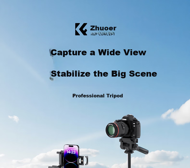 Zhuoer KF126 Camera Tripod, Live Streaming Stand, Tripod, Phone Mount, Multifunctional Photography, Mirrorless Camera Shooting, Suitable for Canon, Sony, Fuji, Nikon, Floor-Standing Portable Outdoor 1