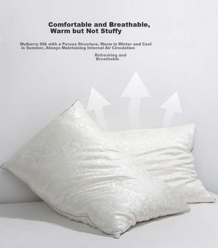 Ciyun Snow Love Silk Soft Pillow, Pure Silk Fabric, Silk Pillow Core with Mulberry Silk Filling, One Piece, 48*74cm 6