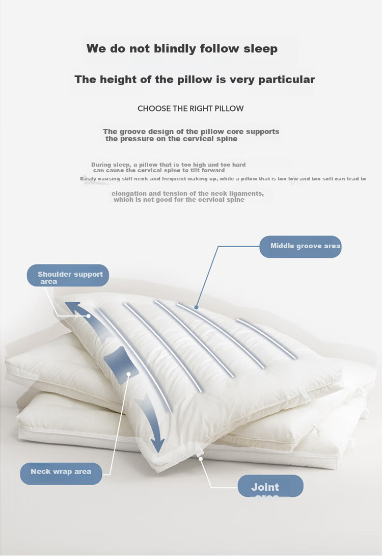 Dohia Pillow, All-Cotton Antibacterial Washable Children's Pure Cotton Comfortable Soft Pillow Core, Low Pillow Single Piece 60*40cm 10