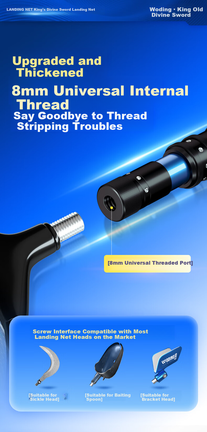 Woding Carbon Fiber Fishing Rod, Ultra-Light And Ultra-Hard Telescopic Extension Netting Pole for King of Glory And Other Games 1