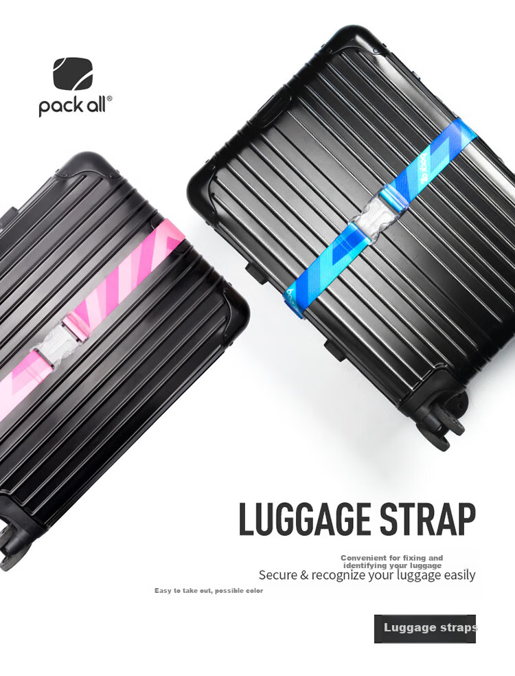Pack All Luggage Straps for International Shipping, Suitcase Binding Fasteners, Anti-Explosion Safety Packing Straps, Blue 1