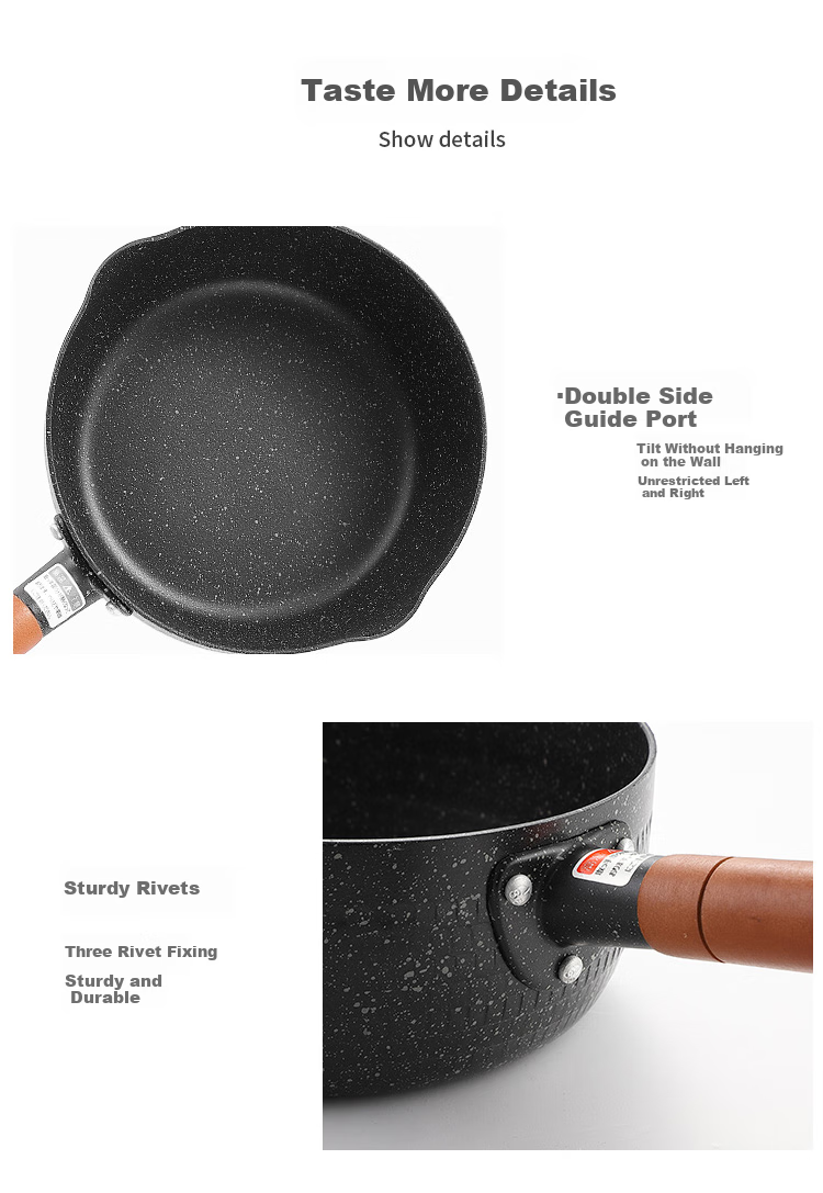 MAXCOOK Snowflake Pot, Hammered Stainless Steel Milk Pot, Noodle Soup Pot, Baby Food Pot, Compatible with Stove MCJ4503 11