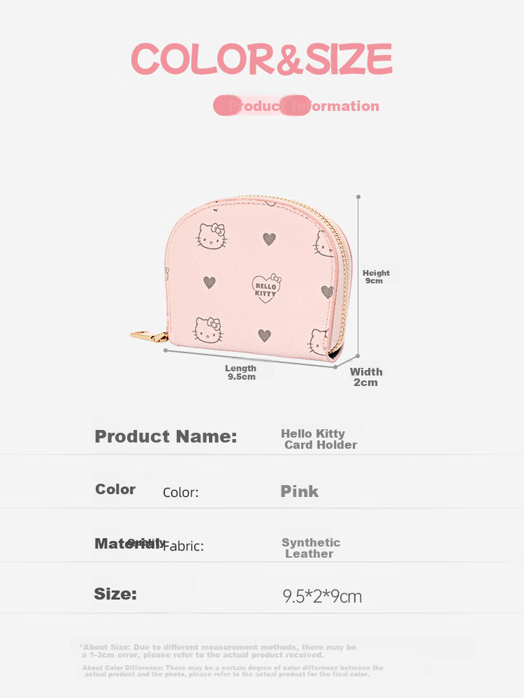 Mesuca X Hello Kitty Collaboration Handbag, Women's Luxury Card Holder, Small Coin Purse for Women, Birthday Gift for Girls 3
