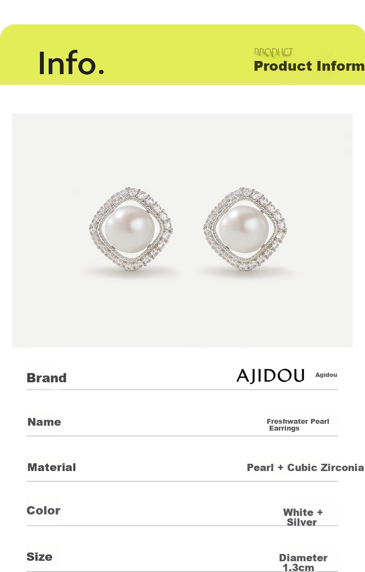 AJIDOU Pearl Earrings, Elegant Freshwater Pearl Earrings for Women, Stylish Fashion Jewelry, Gift-Giving, Mid-Autumn Festival 6