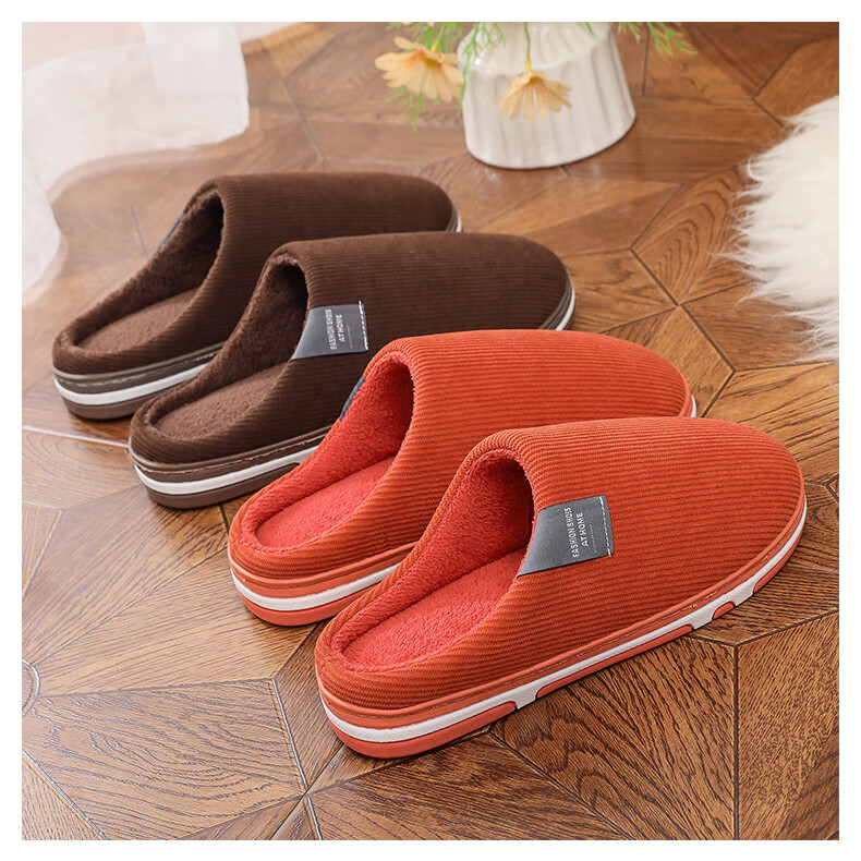 TZLDN Women's Cotton Slippers 2025 Autumn Winter New Warm Corduroy Fleece Slippers for Men and Women Couples 4