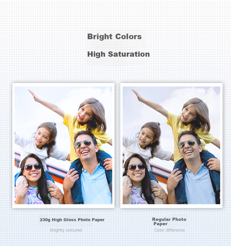 Langcheng Photo Paper, 6-Inch Printing Paper for Inkjet Photos, High Gloss Coated Paper, 230g, 100 Sheets 8