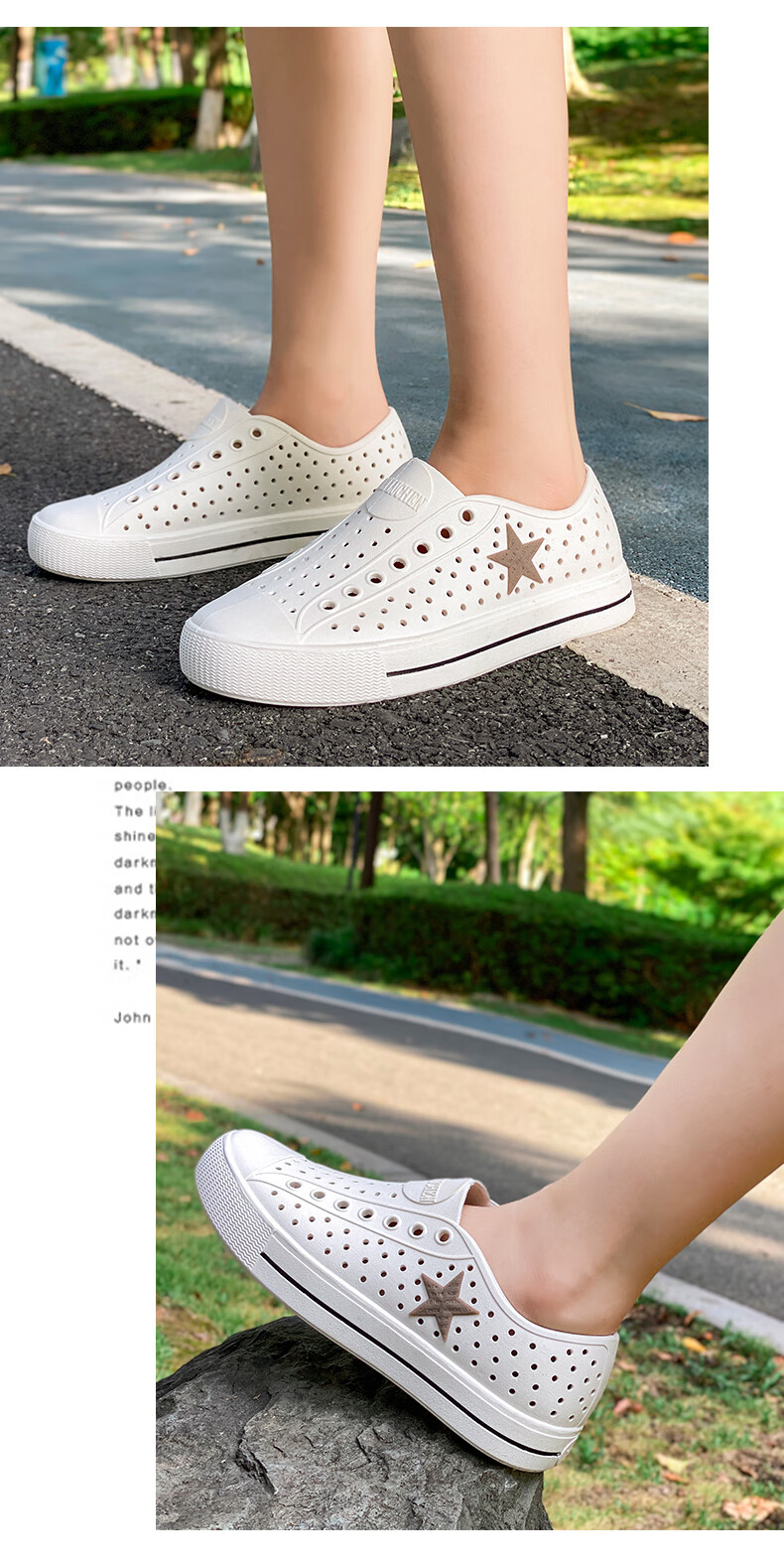 FOOTOPPO Women's Clog Water Shoes Shallow Waterproof Rain Shoes Fashion Breathable Beach Sandals Soft Sole Non-Slip Creek Shoes 13