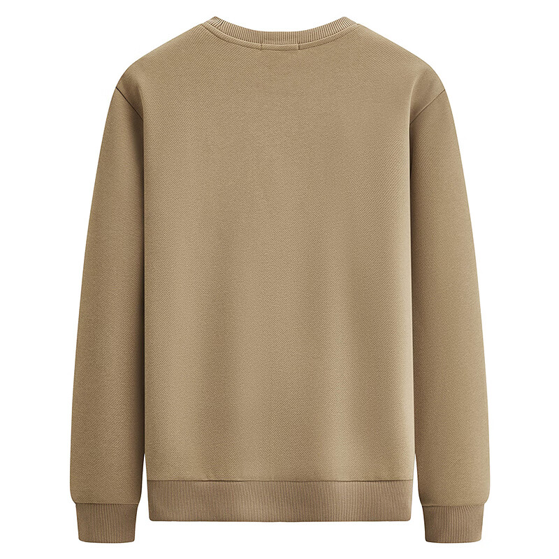 DANCING WOLVES Xinjiang Long-Staple Cotton Versatile Crew Neck Breathable Men's Sweatshirt 709 Dark Khaki L (175)
