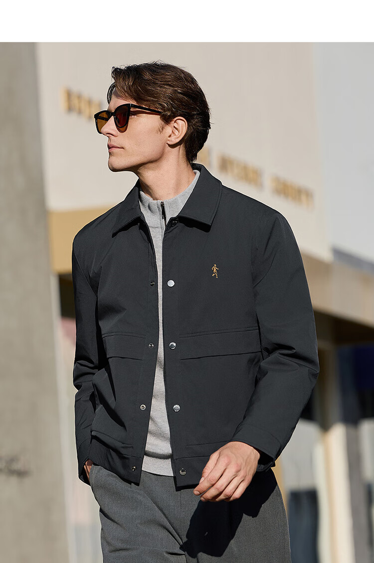 DANCING WOLVES [90% Duck Down + Graphene] Autumn Winter Lapel Workwear Men's Down Jacket 101 Navy Blue 190 3