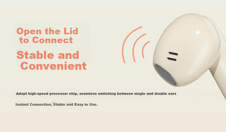 HP H10J True Wireless Bluetooth 5.4 ENC Calling Noise Reduction Semi-In Compact Music Earphones Compatible with Apple Huawei Xiaomi Phones for Gaming Entertainment And Office Use Sunset Orange 19