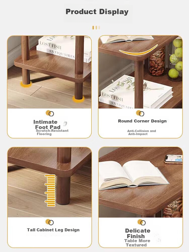 Gupujia Coffee Table, Living Room Sofa Side Table, Simple Small Tea Table, Compact Bedroom Square Table, Movable Bedside Table 6