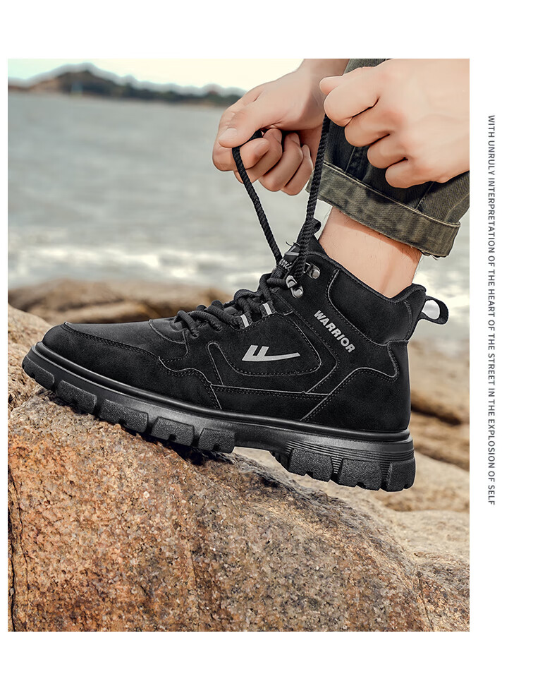 Warrior Official Martin Boots Autumn Winter High-top Hiking Shoes Men Outdoor Casual Shoes 1871 Khaki Size 43 9