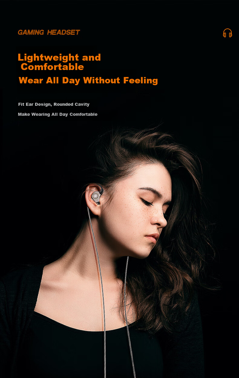 Bkayp Wired Gaming Headphones with Type-C Connector, In-Ear Design for Esports, Suitable for PUBG, Honor of Kings, Gunfight, Computer And Mobile Phone Use, Sleep Mode, Noise Cancellation, Music And Calls Compatible with Apple And Android Devices 10