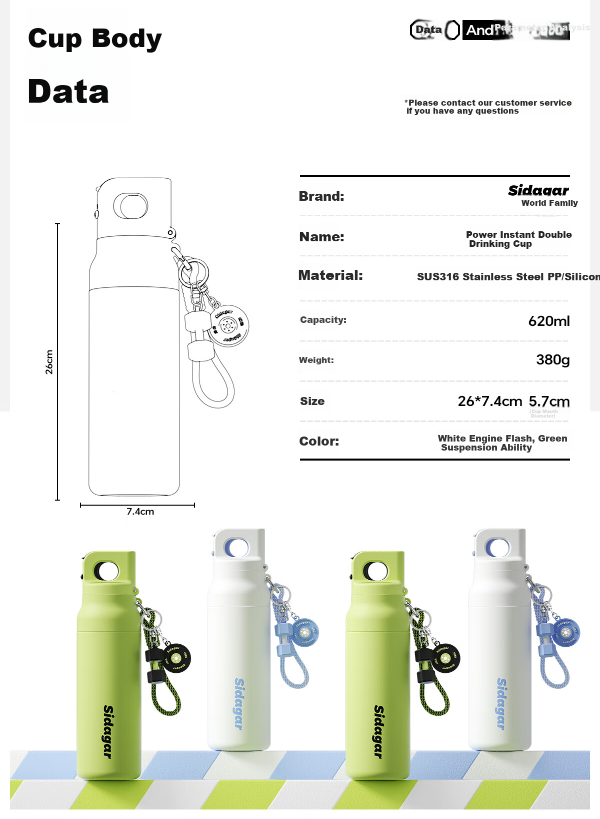 Shidajia Insulated Cup, Keeps Hot Or Cold, Outdoor Sports, Quick-Open Lid, Portable Large Capacity Water Bottle, Stylish Stainless Steel Dual-Use Cup 11